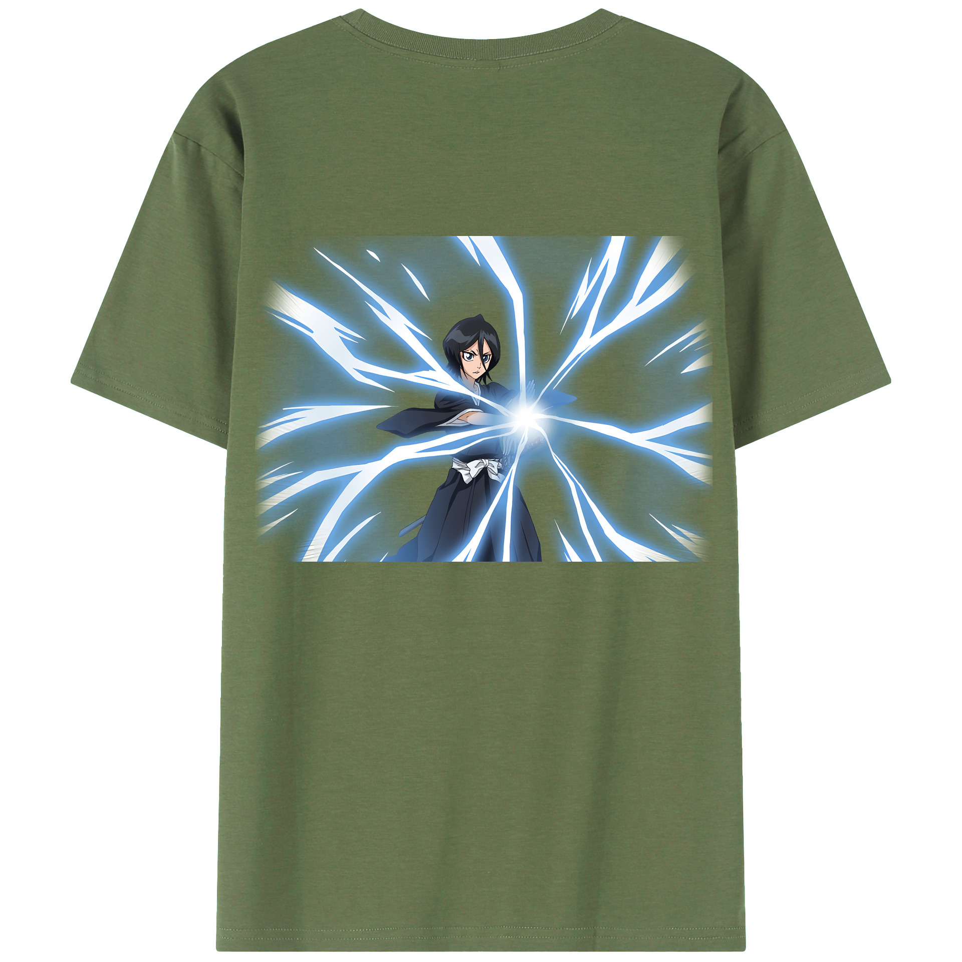 （画像用） ブリーチ 朽木ルキア BLEACH Kuchiki Rukia 綿100％ メンズ半袖Tシャツ（バックプリント） 通気性